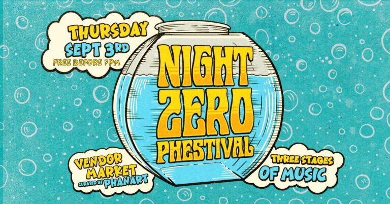Night Zero Phestival flyer, September 3 2026, Cervantes' Masterpiece, featuring Steely Dead, Flippy Floppy, Breadbox, and Universal Sound